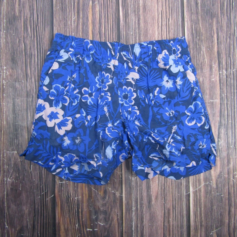 Columbia Swim Trunks Mens XS Blue Floral PFG Fishing Shorts Mesh Lined Quick Dry
